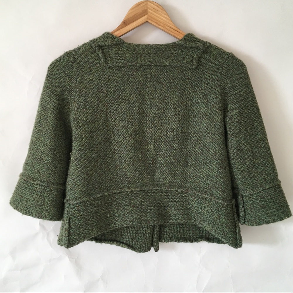 FP// vintage wool crop cardigan wood buttons XS - Picture 5 of 8